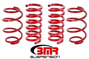 Ford Mustang Lowering Springs - BMR Suspension - Performance Version - Red - `15-`23